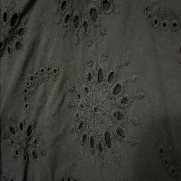 Bella Amore Black Eyelet Lace Midi/Mini Dress w/ Attached Liner. Spaghetti Strap - Picture 4 of 9